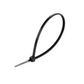 Cable Tie, 6.5 in Length, 18 lb Tensile Strength, Black, 100-Pack