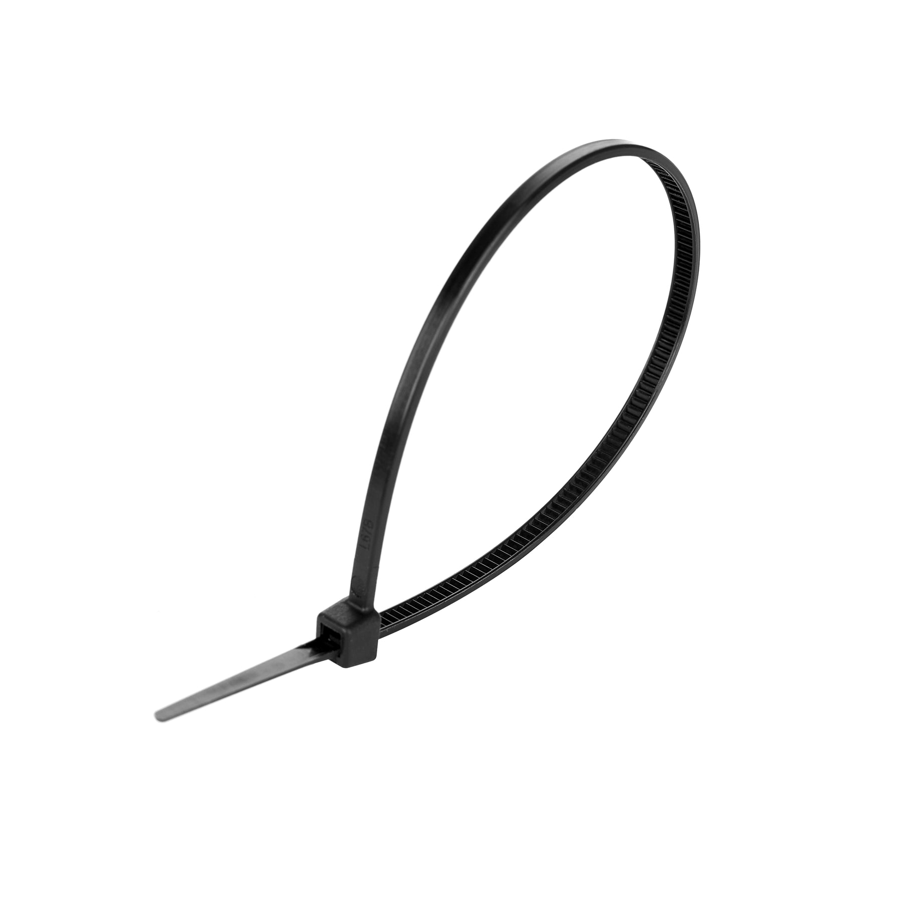 Cable Tie, 6.5 in Length, 18 lb Tensile Strength, Black, 100-Pack