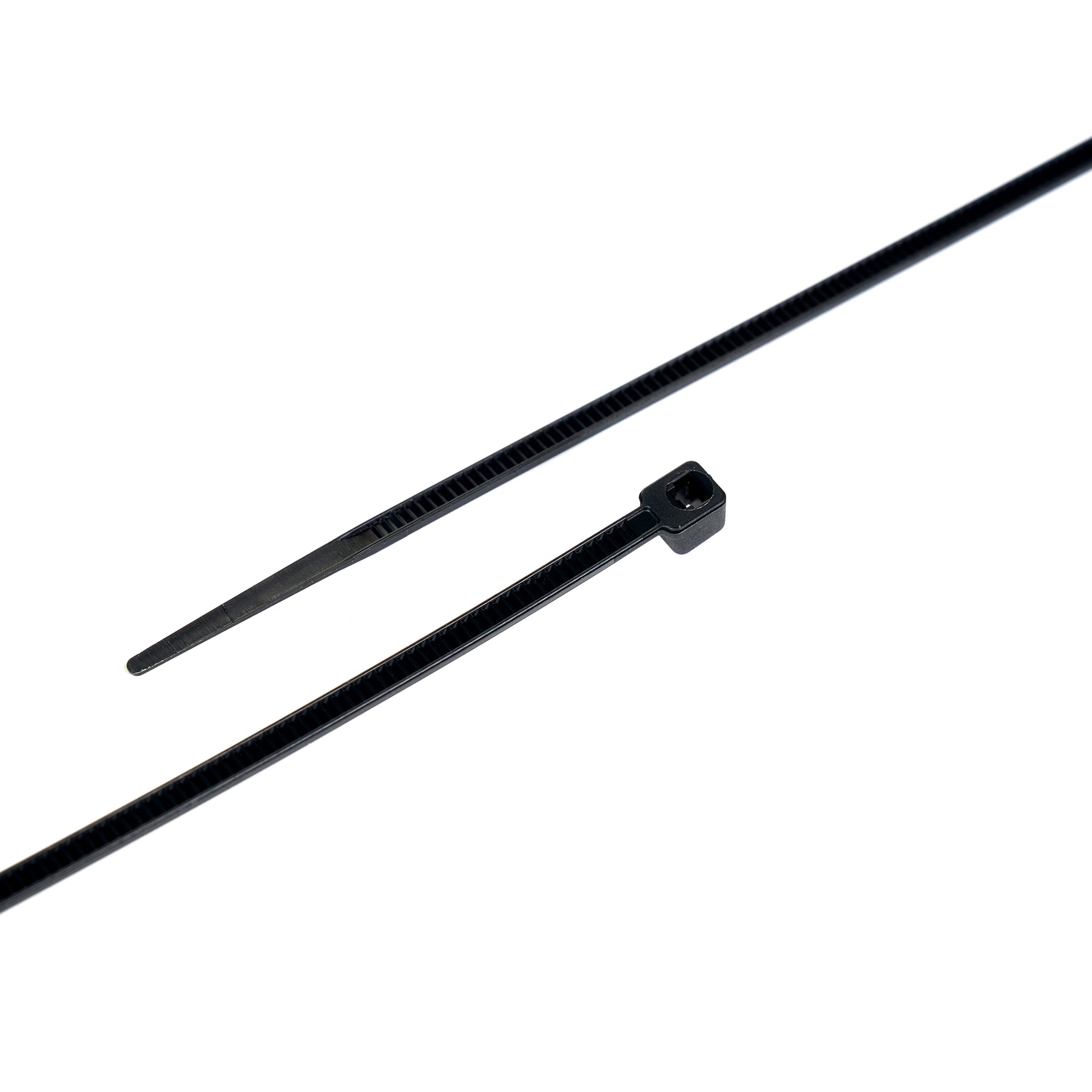 Cable Tie, 6.5 in Length, 18 lb Tensile Strength, Black, 100-Pack