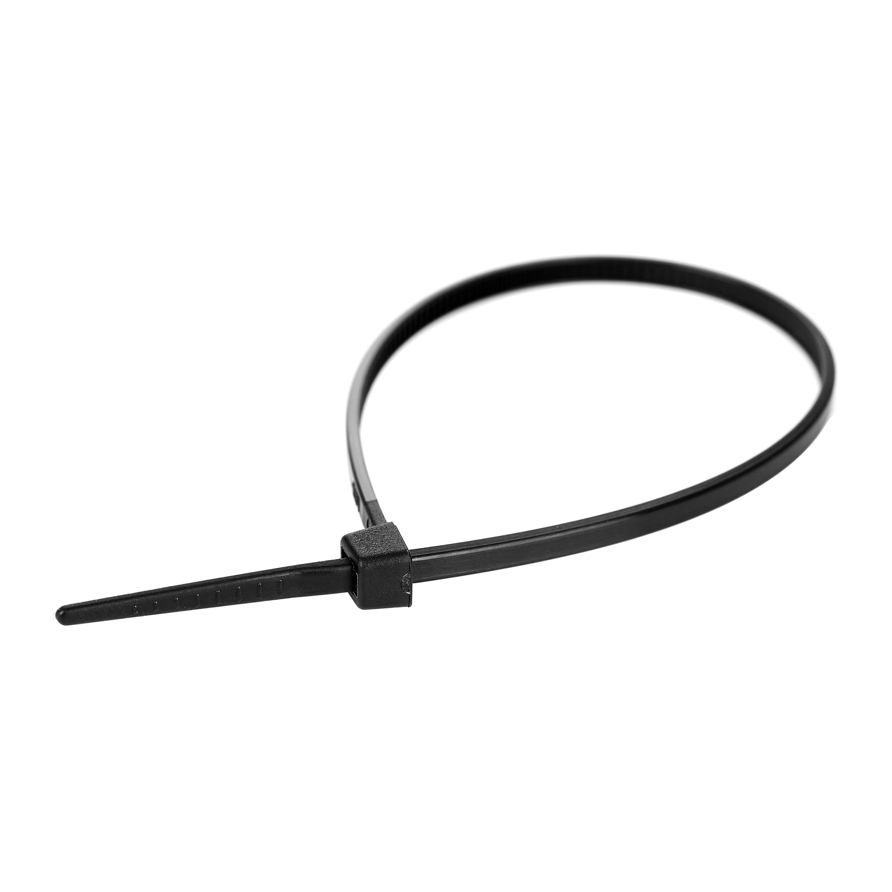 Cable Tie, 6.5 in Length, 18 lb Tensile Strength, Black, 100-Pack