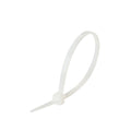Cable Tie, 6 in Length, 40 lb Tensile Strength, Natural/White, 100-Pack