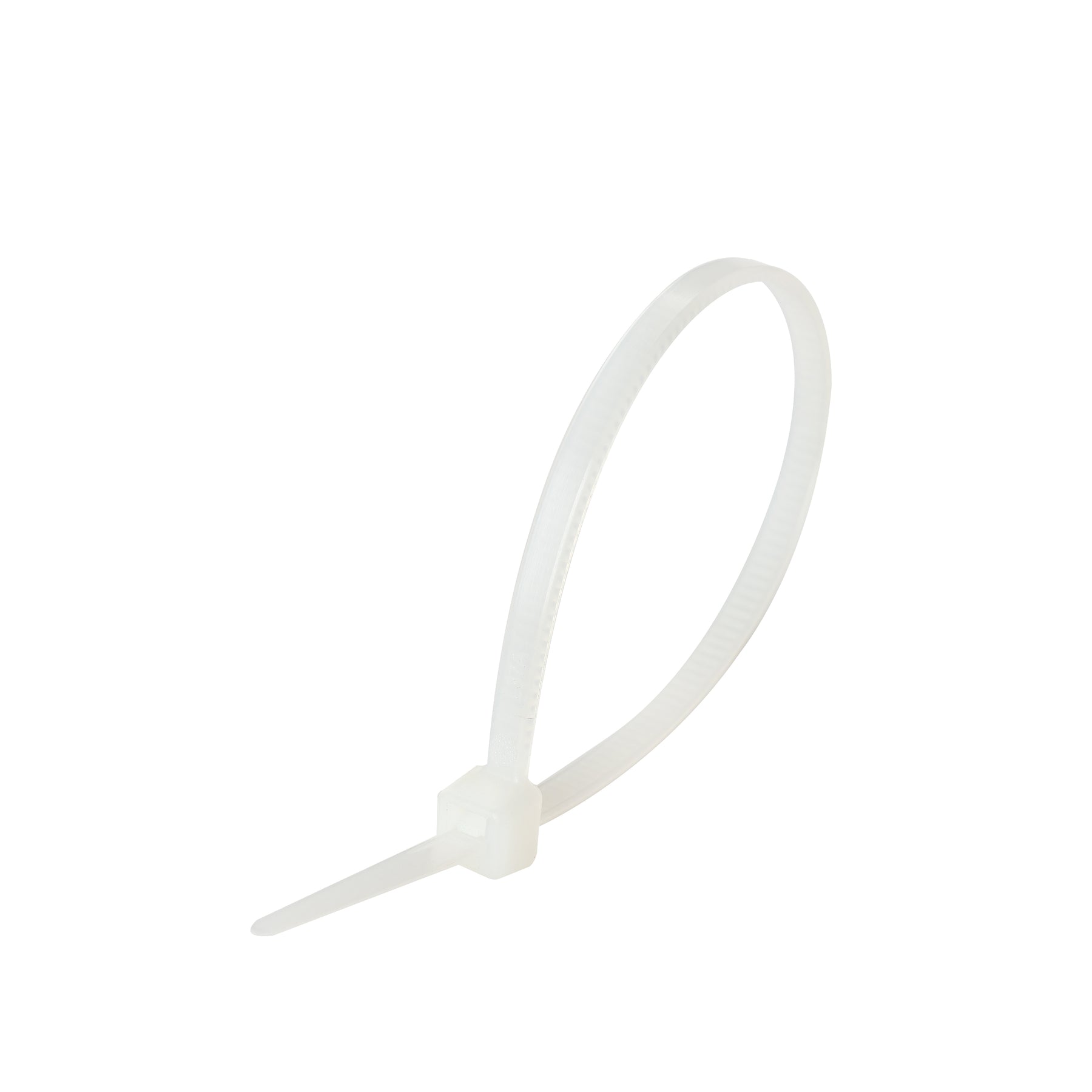 Cable Tie, 6 in Length, 40 lb Tensile Strength, Natural/White, 100-Pack