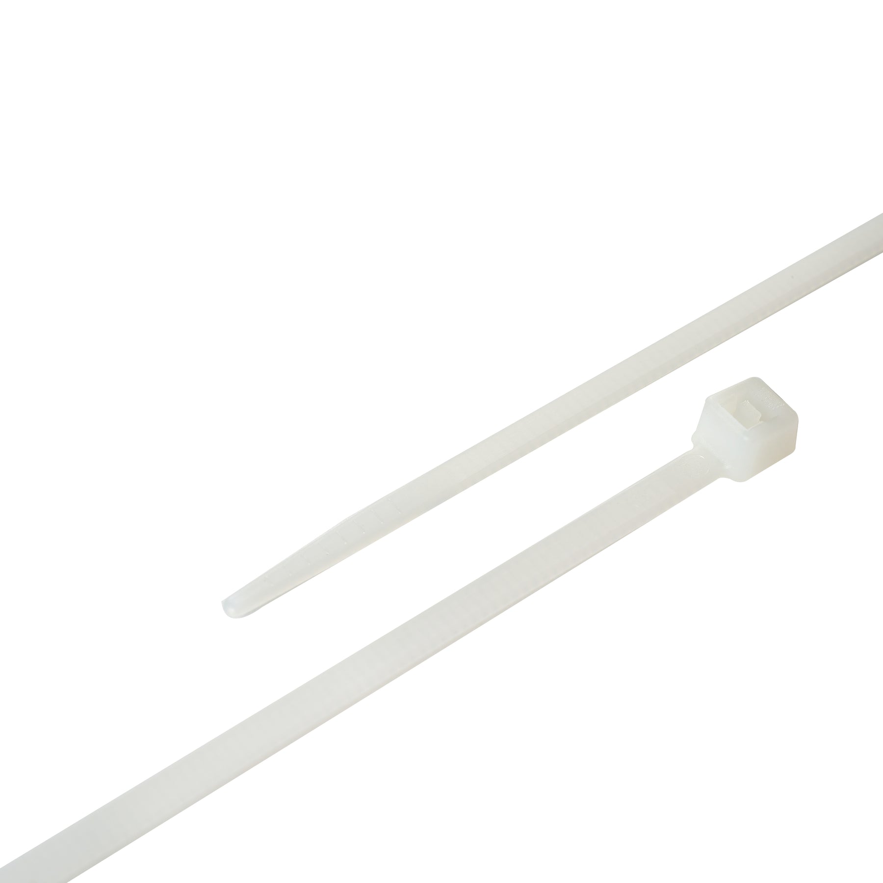 Cable Tie, 6 in Length, 40 lb Tensile Strength, Natural/White, 100-Pack