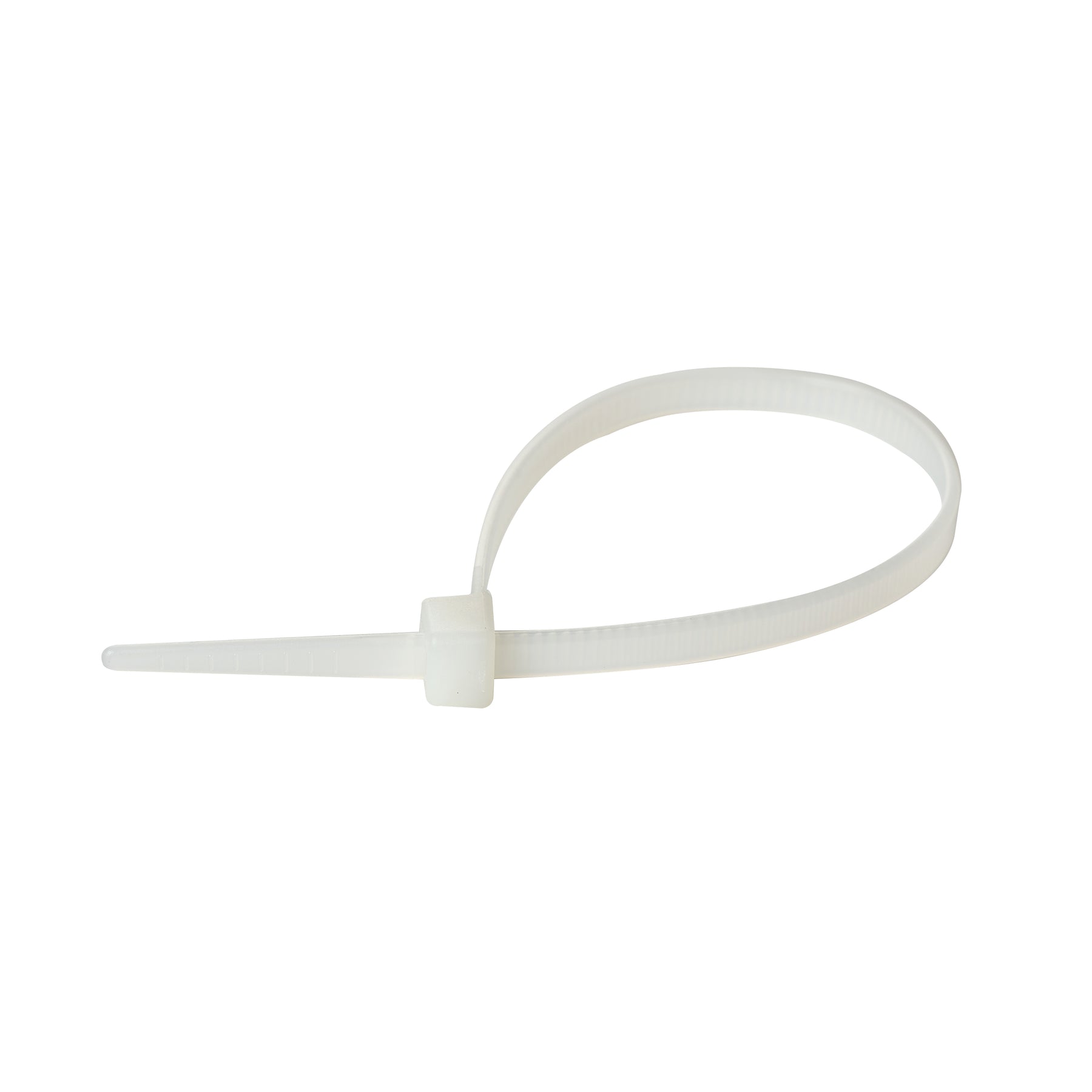 Cable Tie, 6 in Length, 40 lb Tensile Strength, Natural/White, 100-Pack
