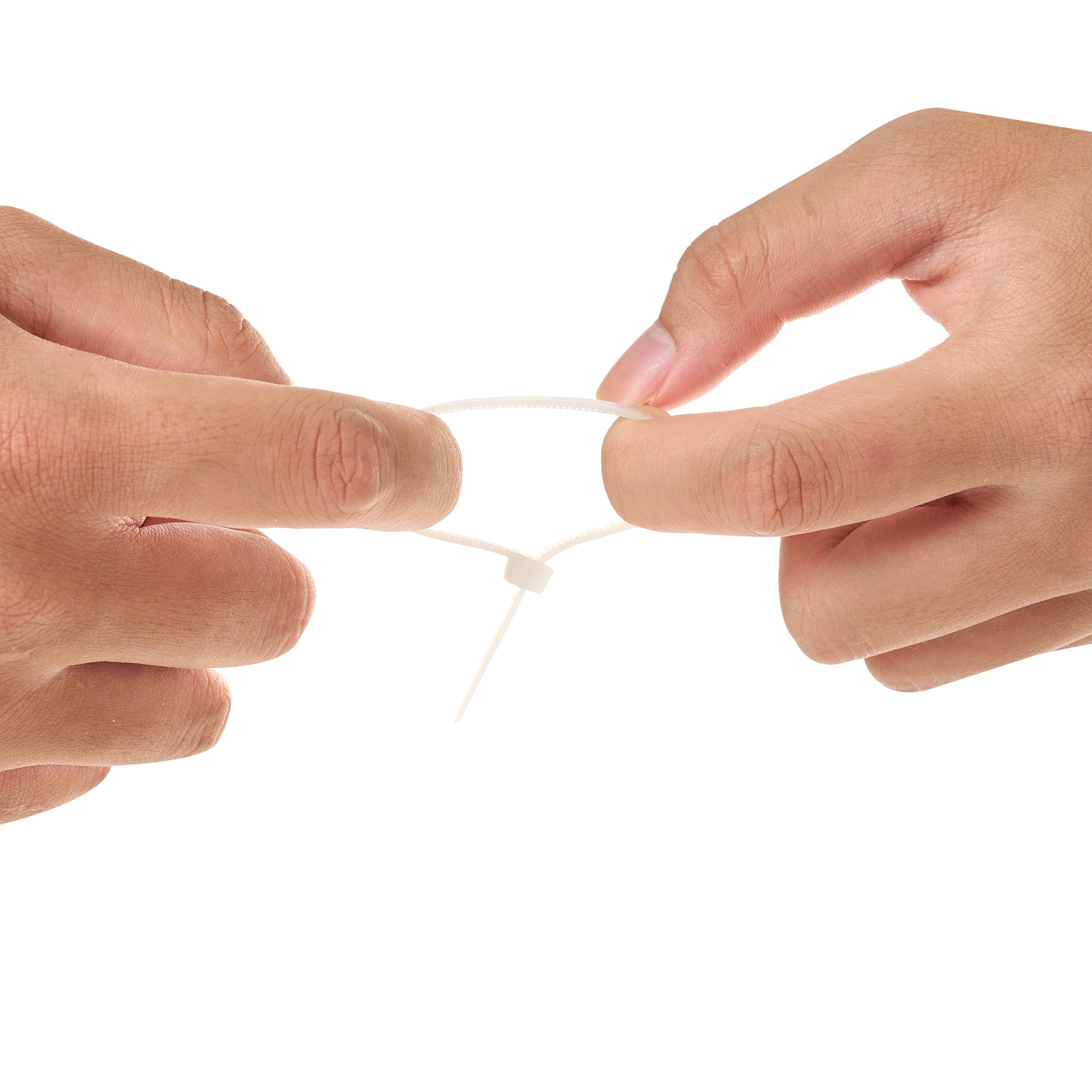 Cable Tie, 6 in Length, 40 lb Tensile Strength, Natural/White, 100-Pack