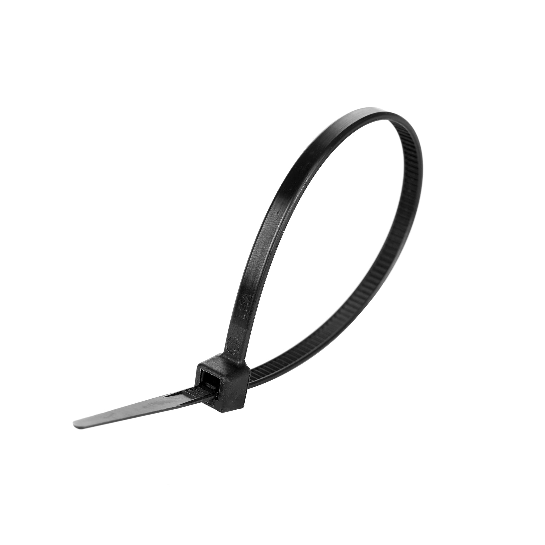 Cable Tie, 6 in Length, 40 lb Tensile Strength, Black, 100-Pack