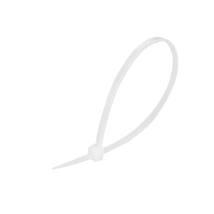 Cable Tie, 8 in Length, 40 lb Tensile Strength, Natural/White, 100-Pack
