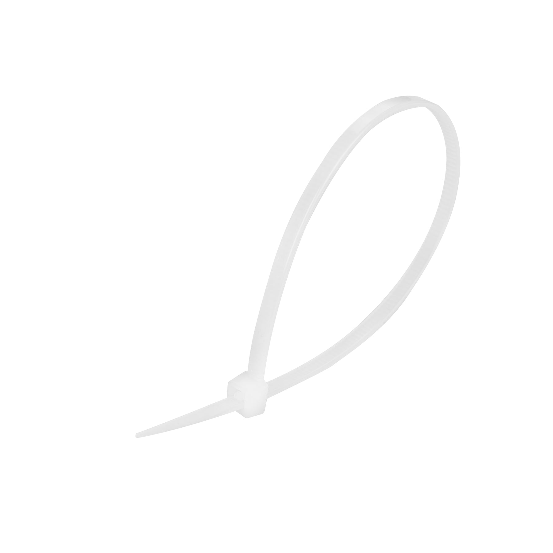 Cable Tie, 8 in Length, 40 lb Tensile Strength, Natural/White, 100-Pack