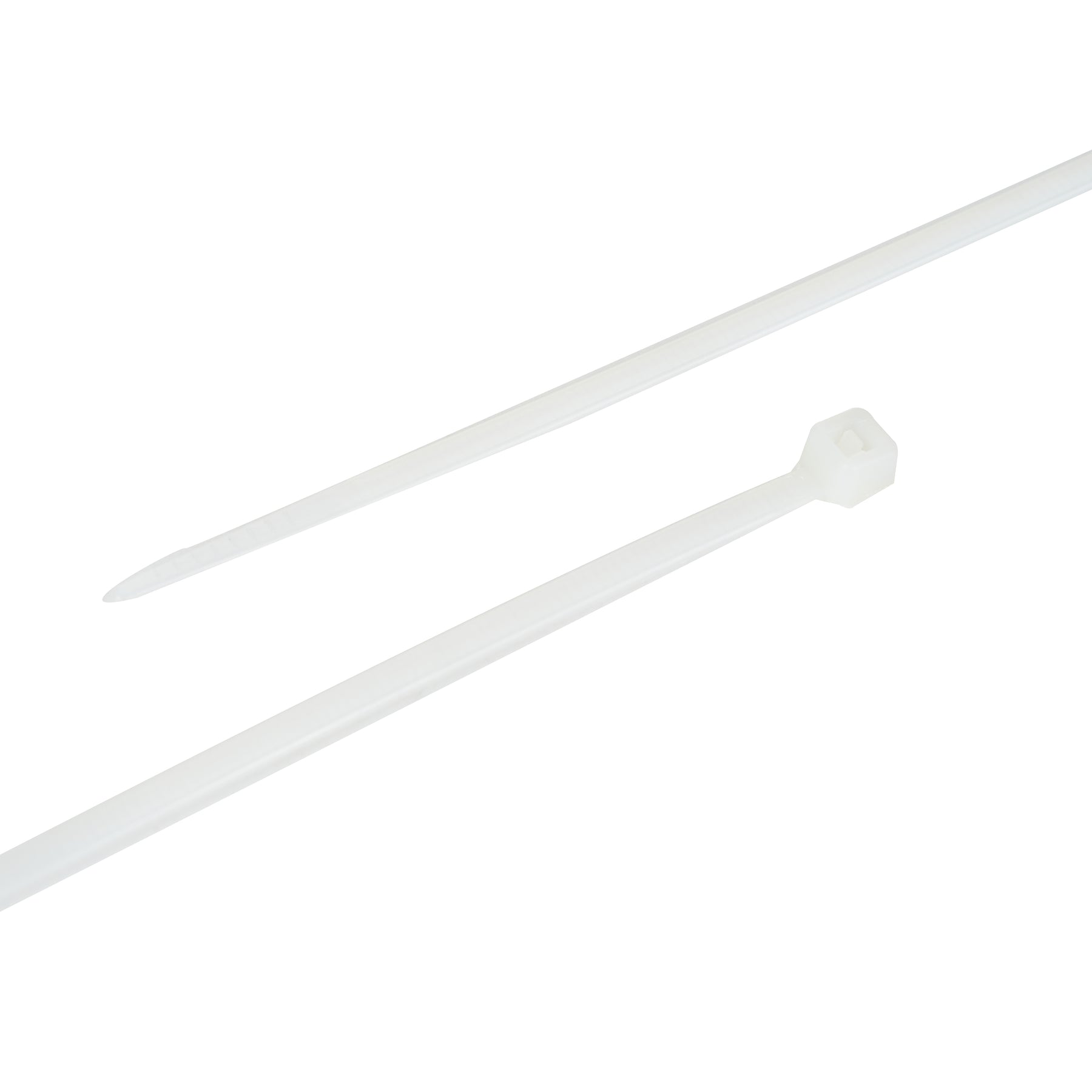 Cable Tie, 8 in Length, 40 lb Tensile Strength, Natural/White, 100-Pack
