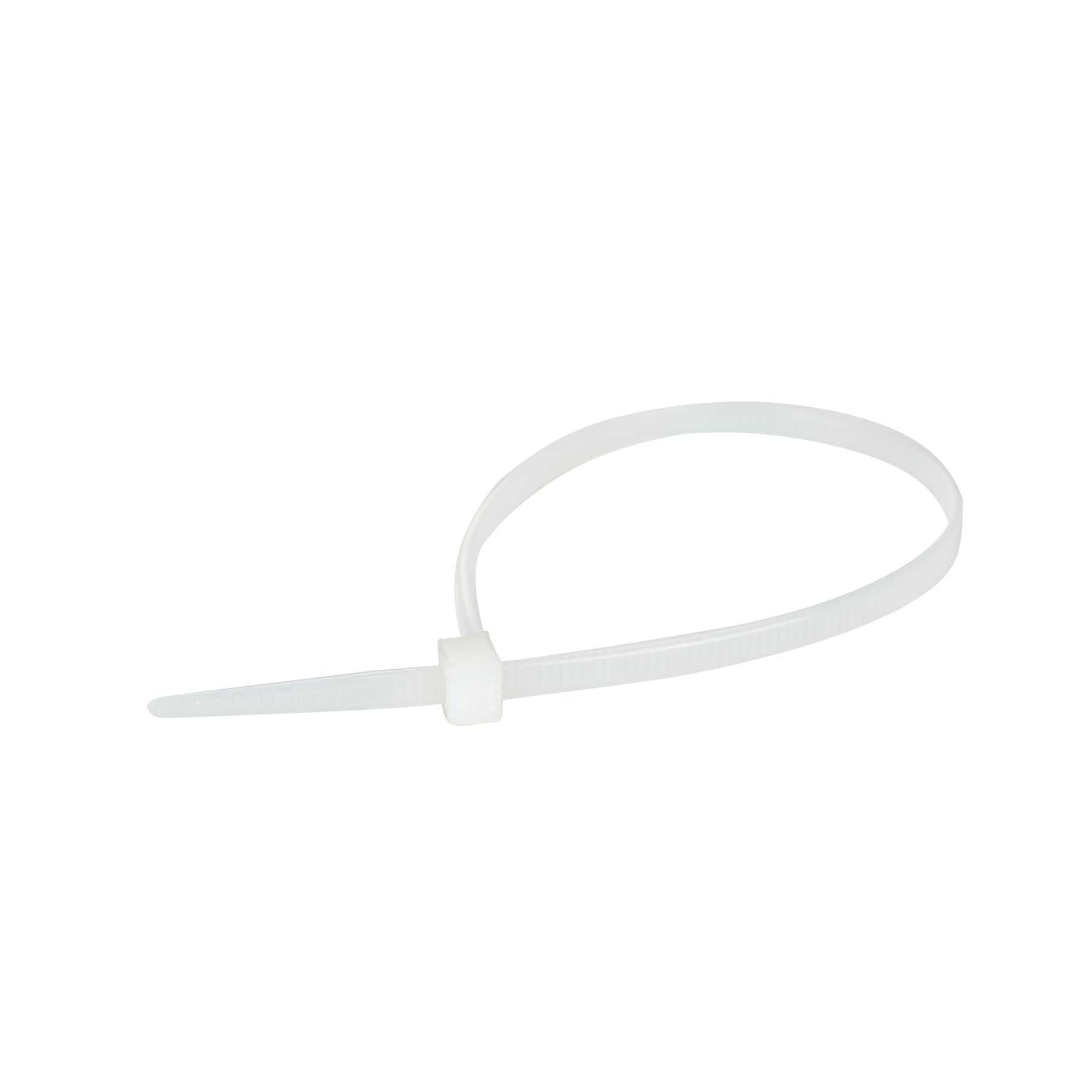 Cable Tie, 8 in Length, 40 lb Tensile Strength, Natural/White, 100-Pack