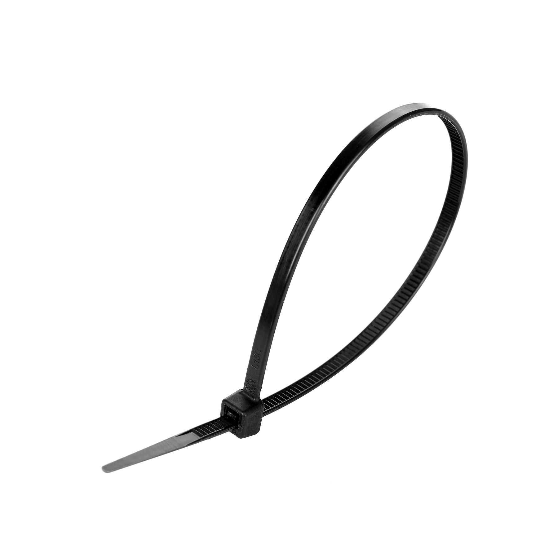 Cable Tie, 8 in Length, 40 lb Tensile Strength, Black, 100-Pack