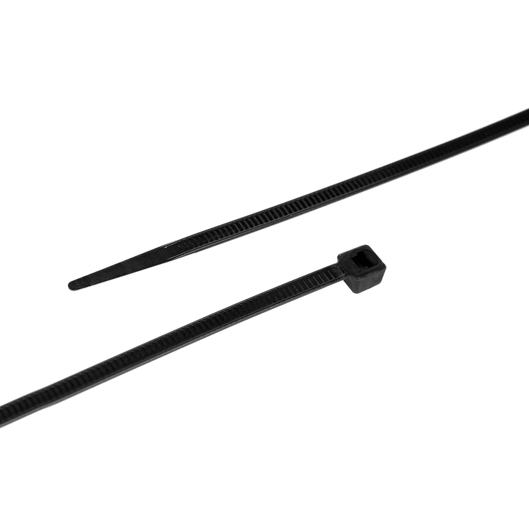 Cable Tie, 8 in Length, 40 lb Tensile Strength, Black, 100-Pack