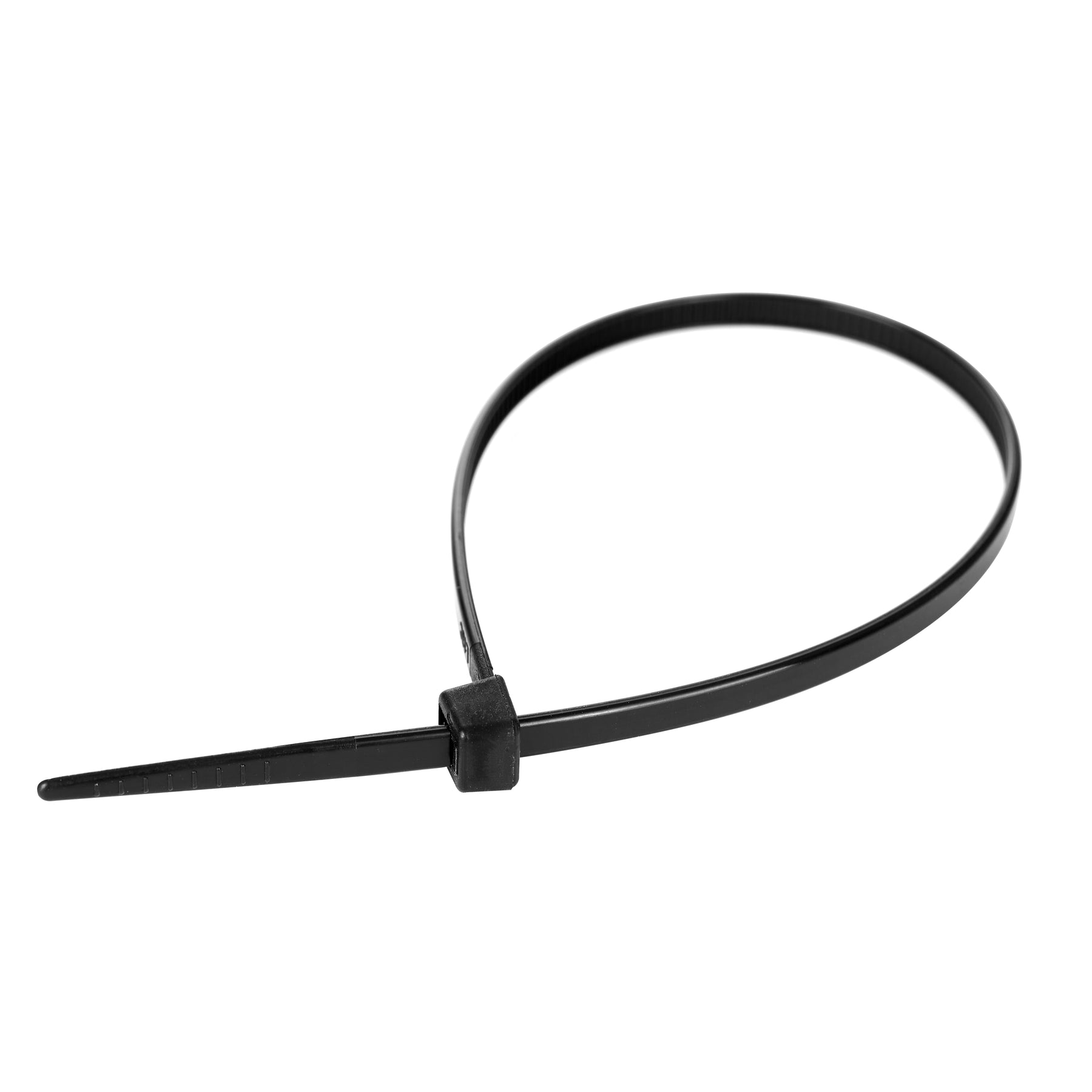 Cable Tie, 8 in Length, 40 lb Tensile Strength, Black, 100-Pack