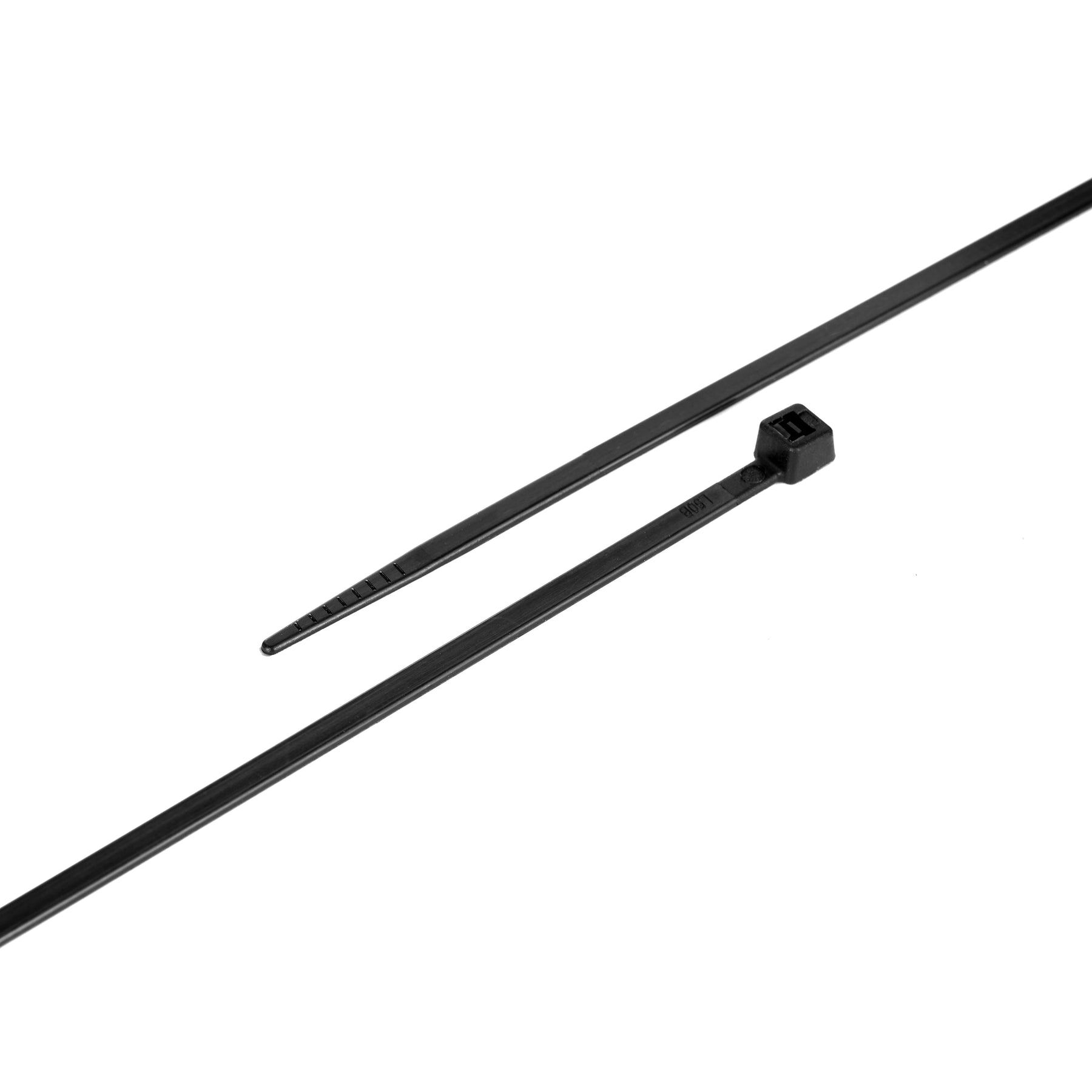 Cable Tie, 10 in Length, 40 lb Tensile Strength, Black, 100-Pack