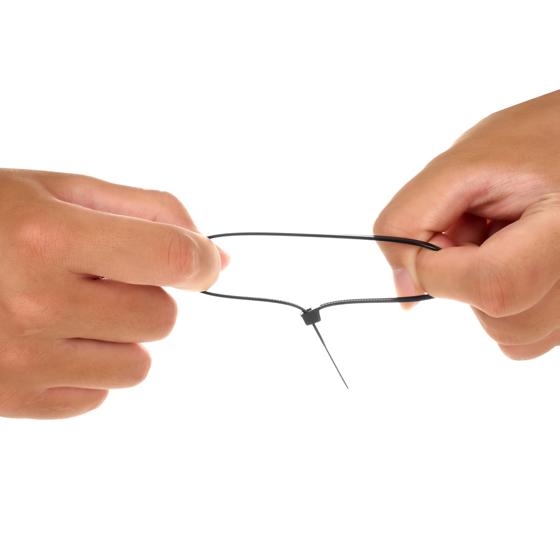 Cable Tie, 10 in Length, 40 lb Tensile Strength, Black, 100-Pack