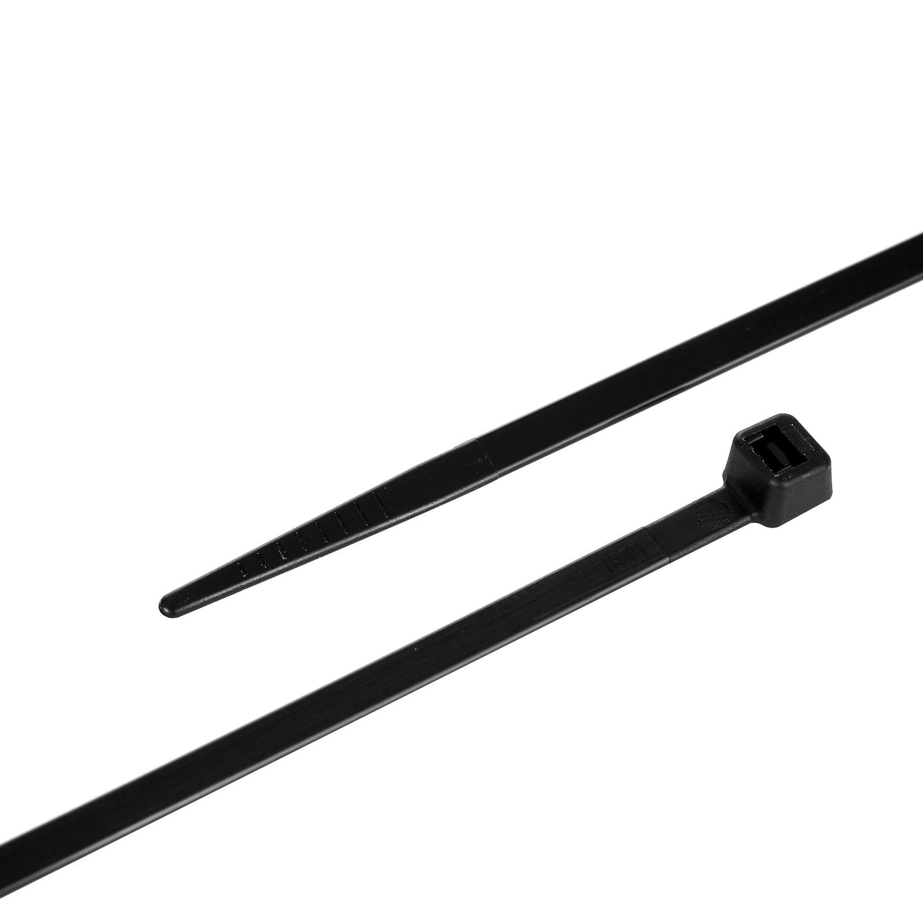 Cable Tie, 8 in Length, 50 lb Tensile Strength, Black, 100-Pack
