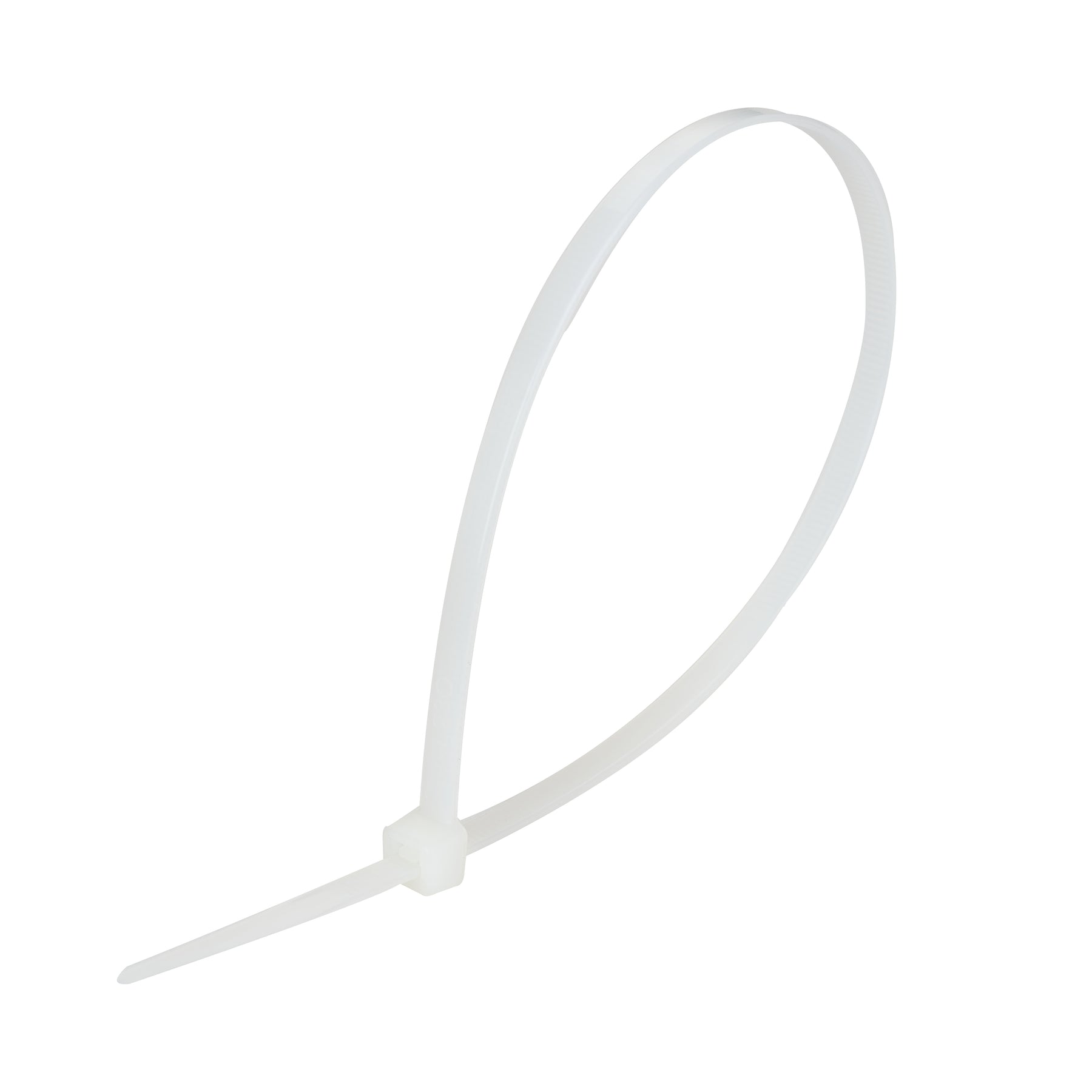 Cable Tie, 12 in Length, 50 lb Tensile Strength, Natural/White, 100-Pack