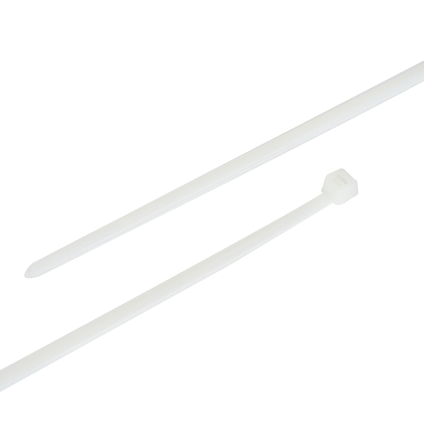 Cable Tie, 12 in Length, 50 lb Tensile Strength, Natural/White, 100-Pack