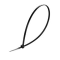 Cable Tie, 15 in Length, 50 lb Tensile Strength, Black, 100-Pack
