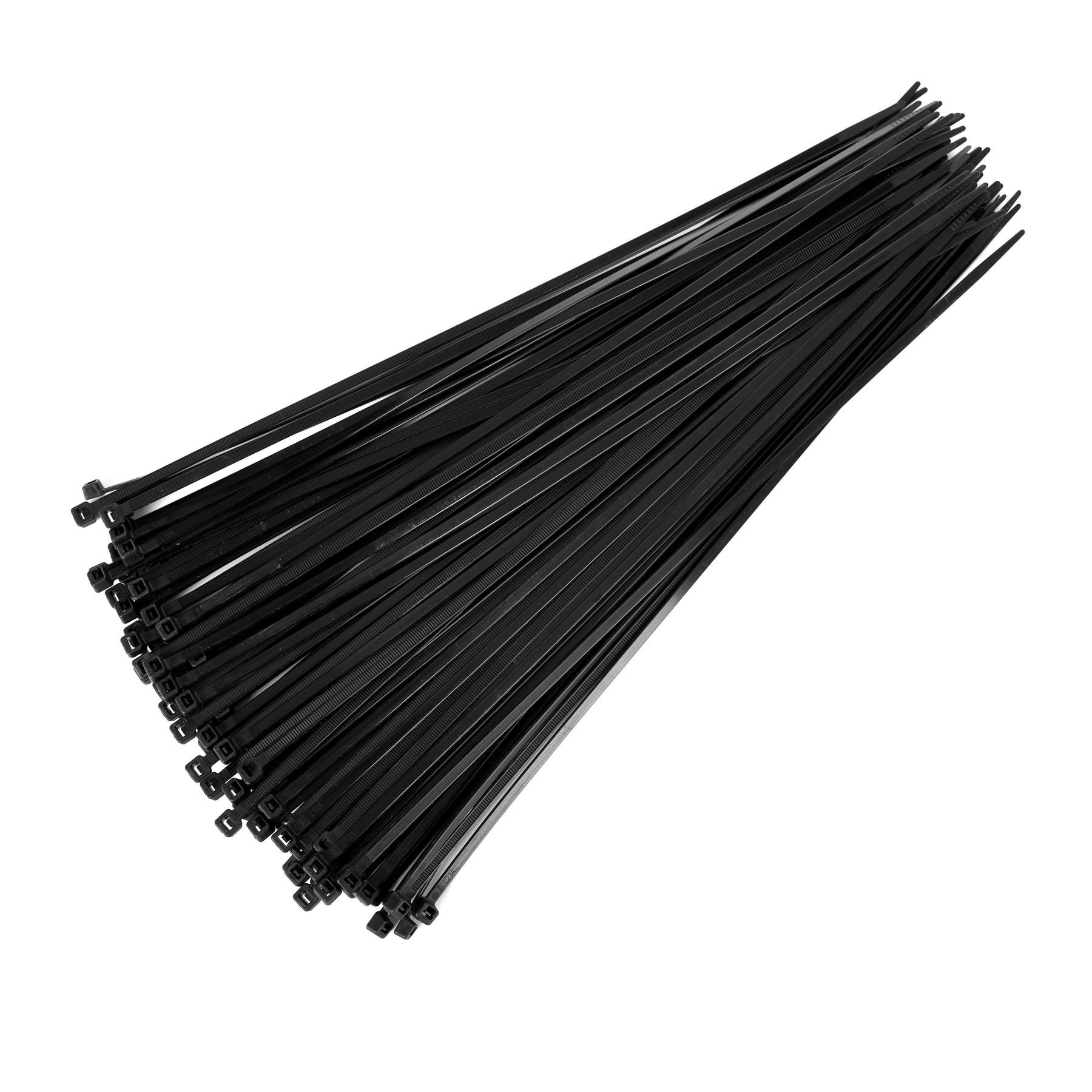 Cable Tie, 15 in Length, 50 lb Tensile Strength, Black, 100-Pack