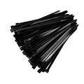 Cable Tie, 8 in Length, 120 lb Tensile Strength, Black, 100-Pack