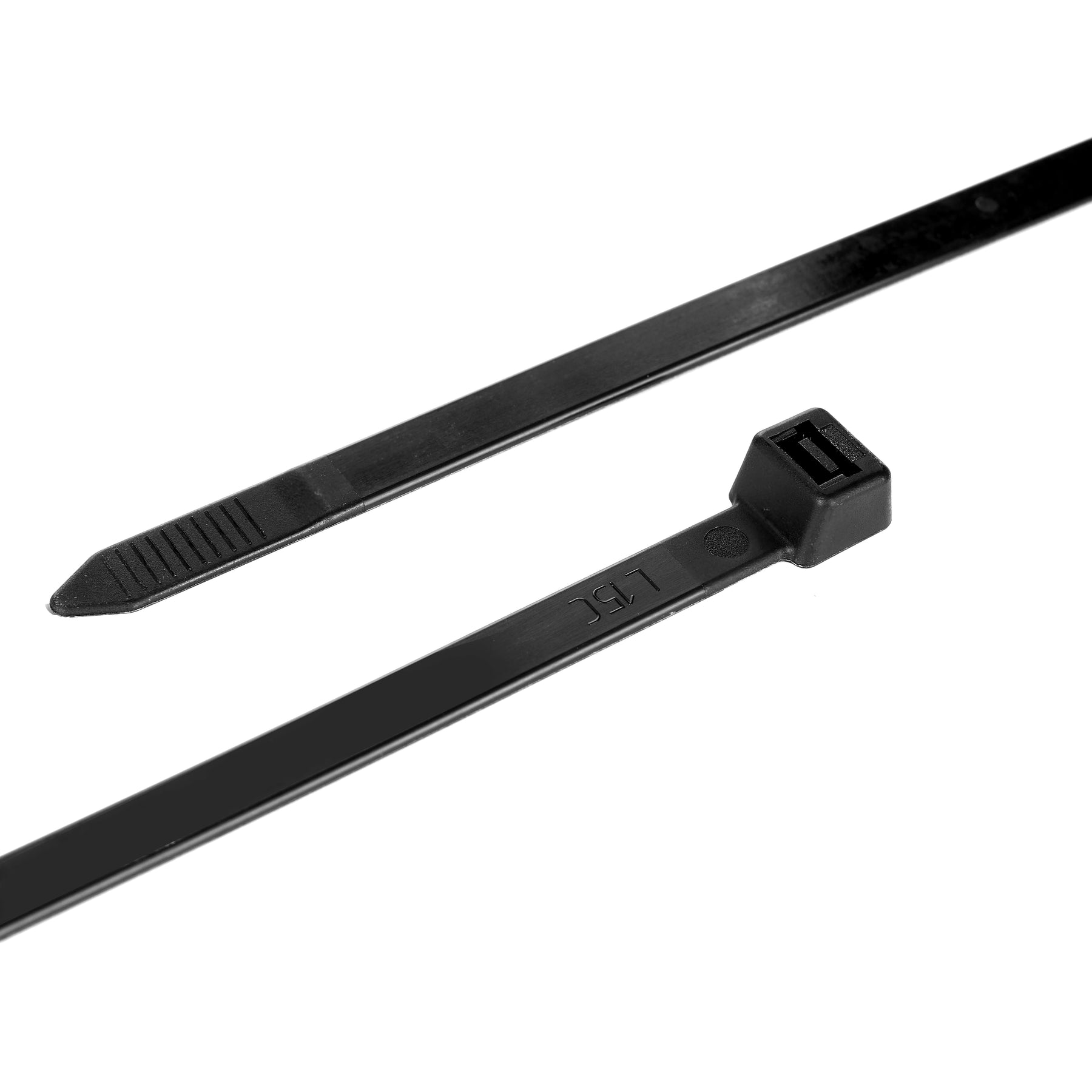 Cable Tie, 8 in Length, 120 lb Tensile Strength, Black, 100-Pack