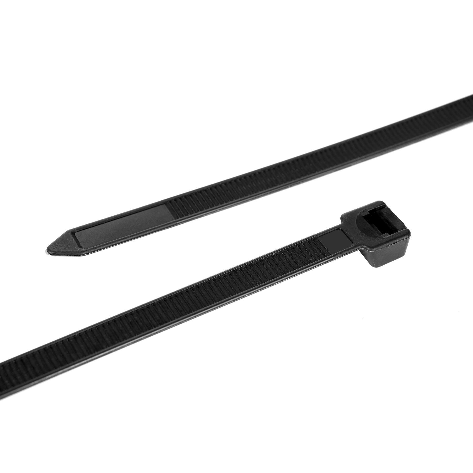 Cable Tie, 8 in Length, 120 lb Tensile Strength, Black, 100-Pack