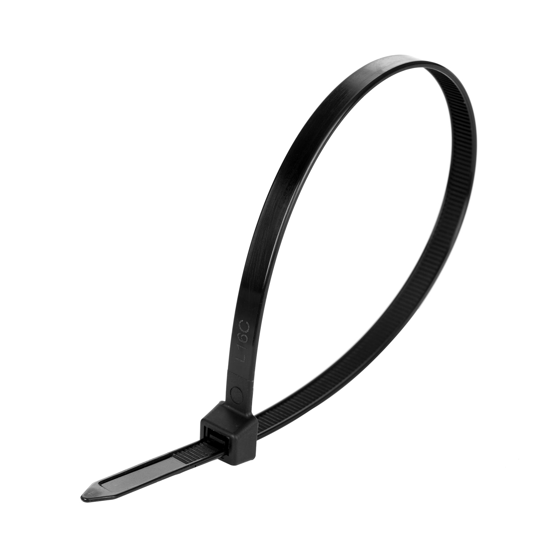 Cable Tie, 12 in Length, 120 lb Tensile Strength, Black, 100-Pack
