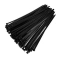 Cable Tie, 12 in Length, 120 lb Tensile Strength, Black, 100-Pack