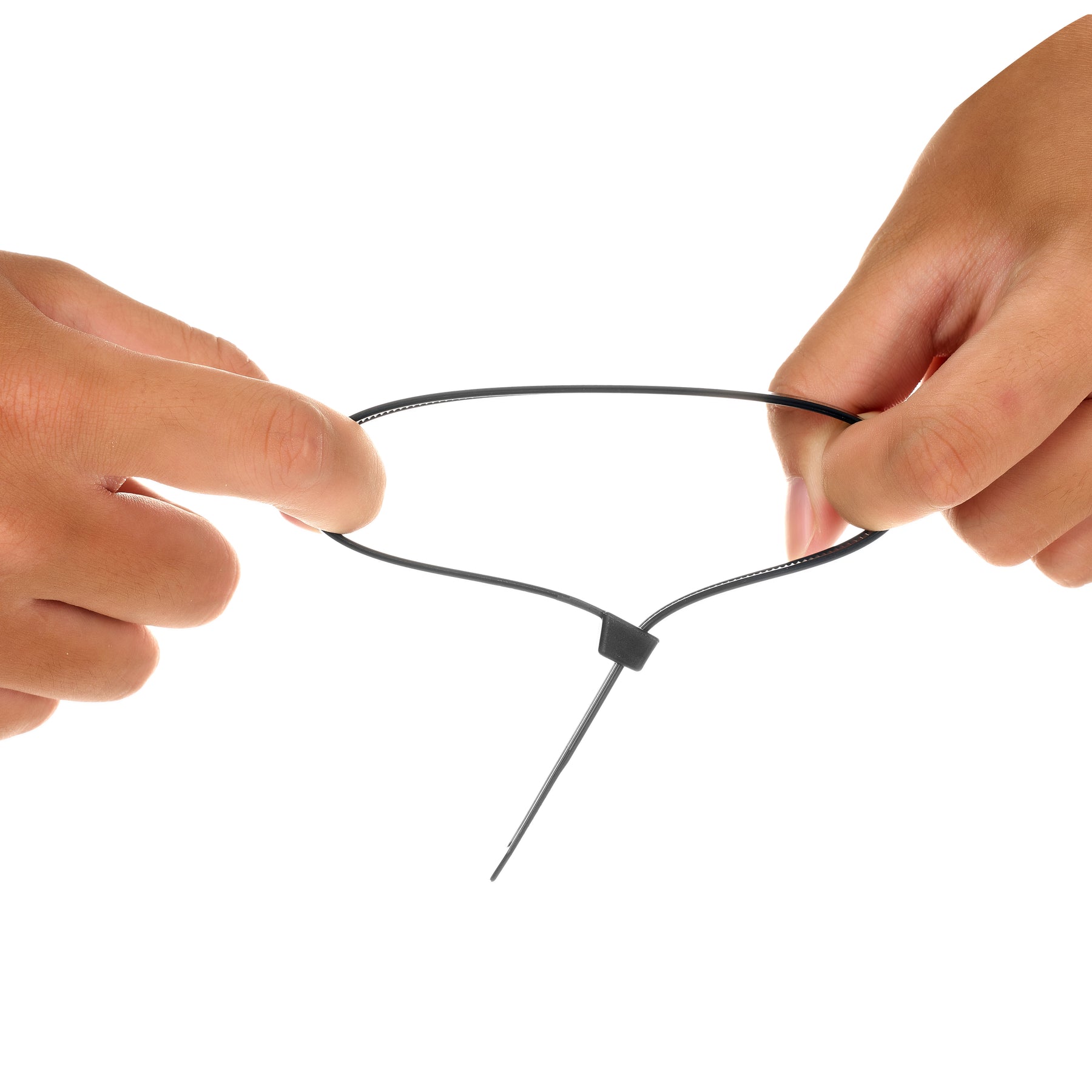 Cable Tie, 12 in Length, 120 lb Tensile Strength, Black, 100-Pack