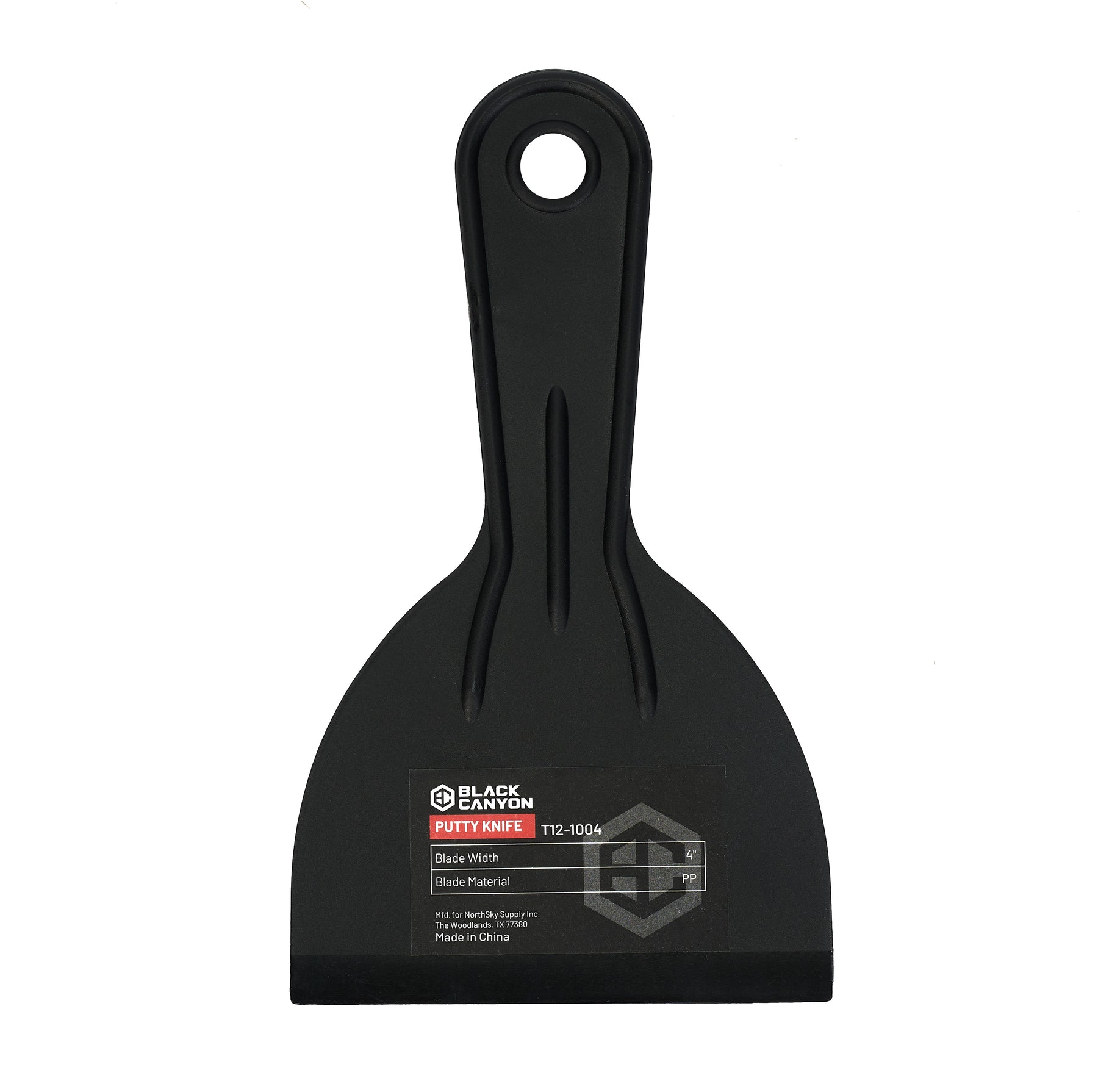 4" Putty Knife, Black, Plastic