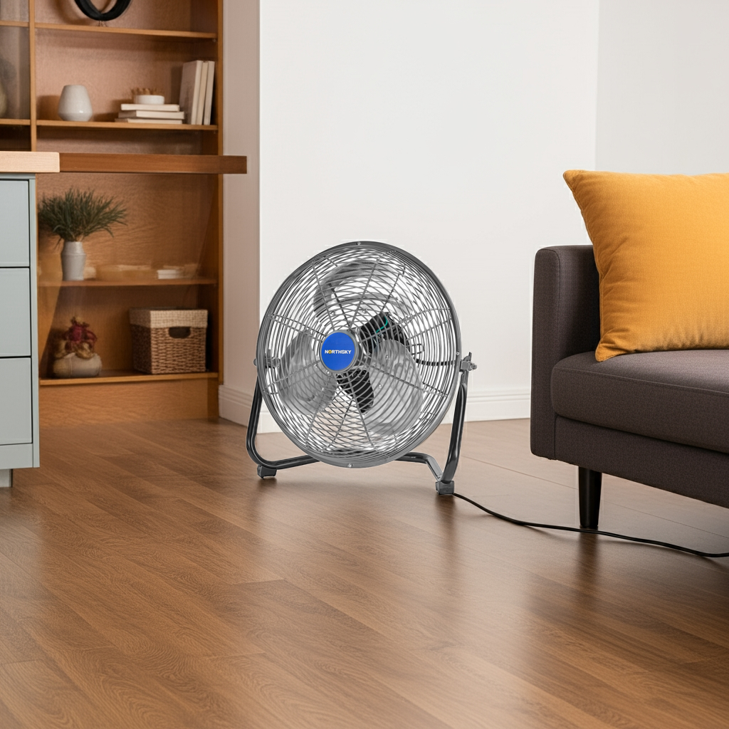 12 in Workstation Floor Fan, 1,200 CFM, 3 Speeds, 1/12 HP