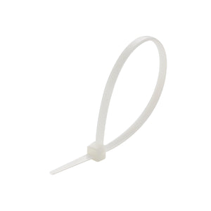 Cable Tie, 8 in Length, 50 lb Tensile Strength, Natural/White, 100-Pack