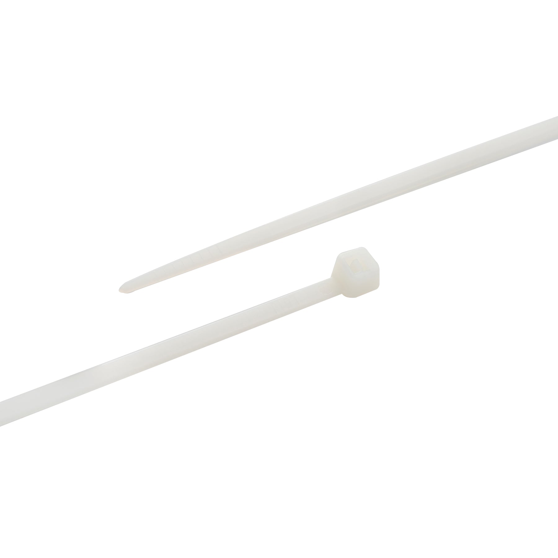 Cable Tie, 8 in Length, 50 lb Tensile Strength, Natural/White, 100-Pack