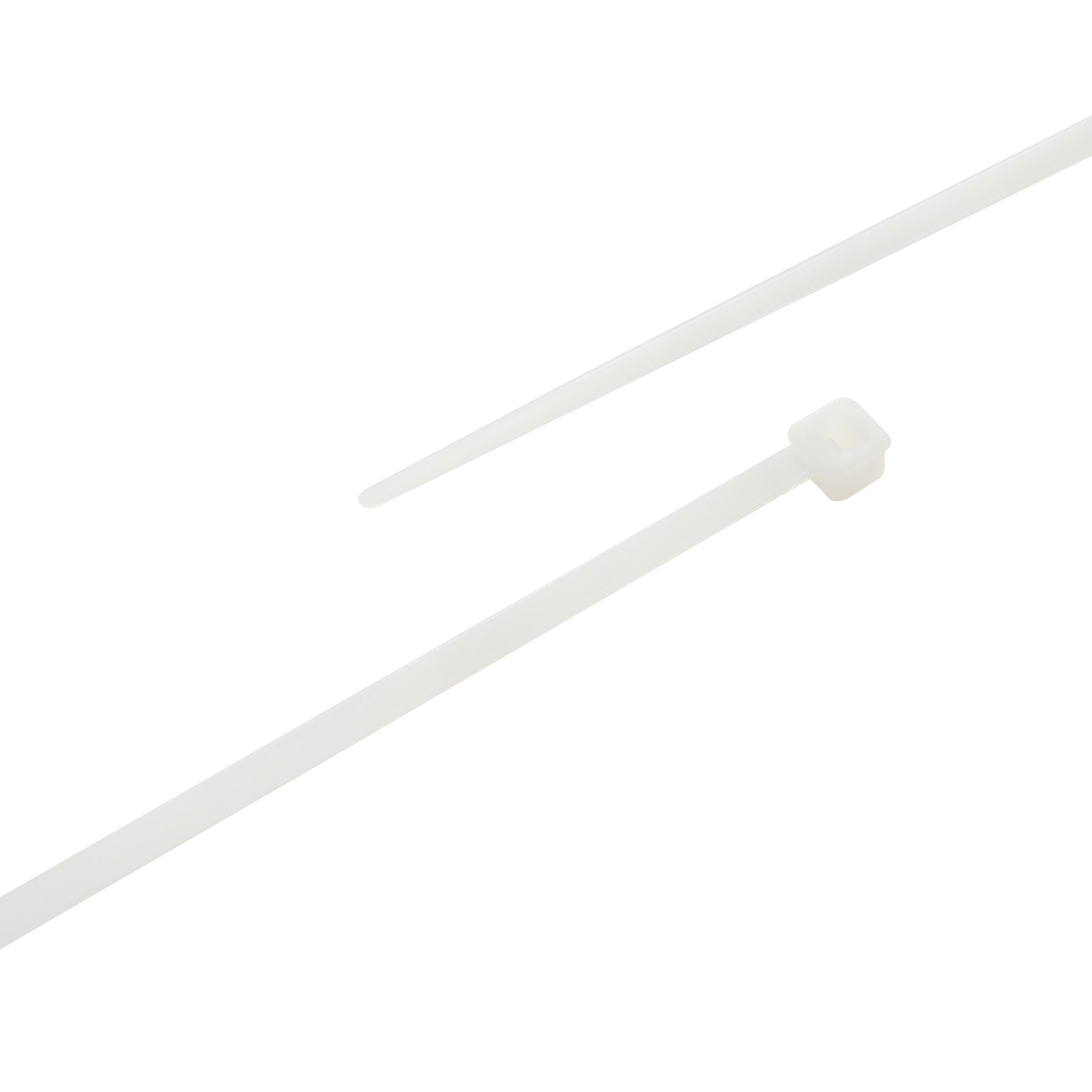 Cable Tie, 8 in Length, 50 lb Tensile Strength, Natural/White, 100-Pack
