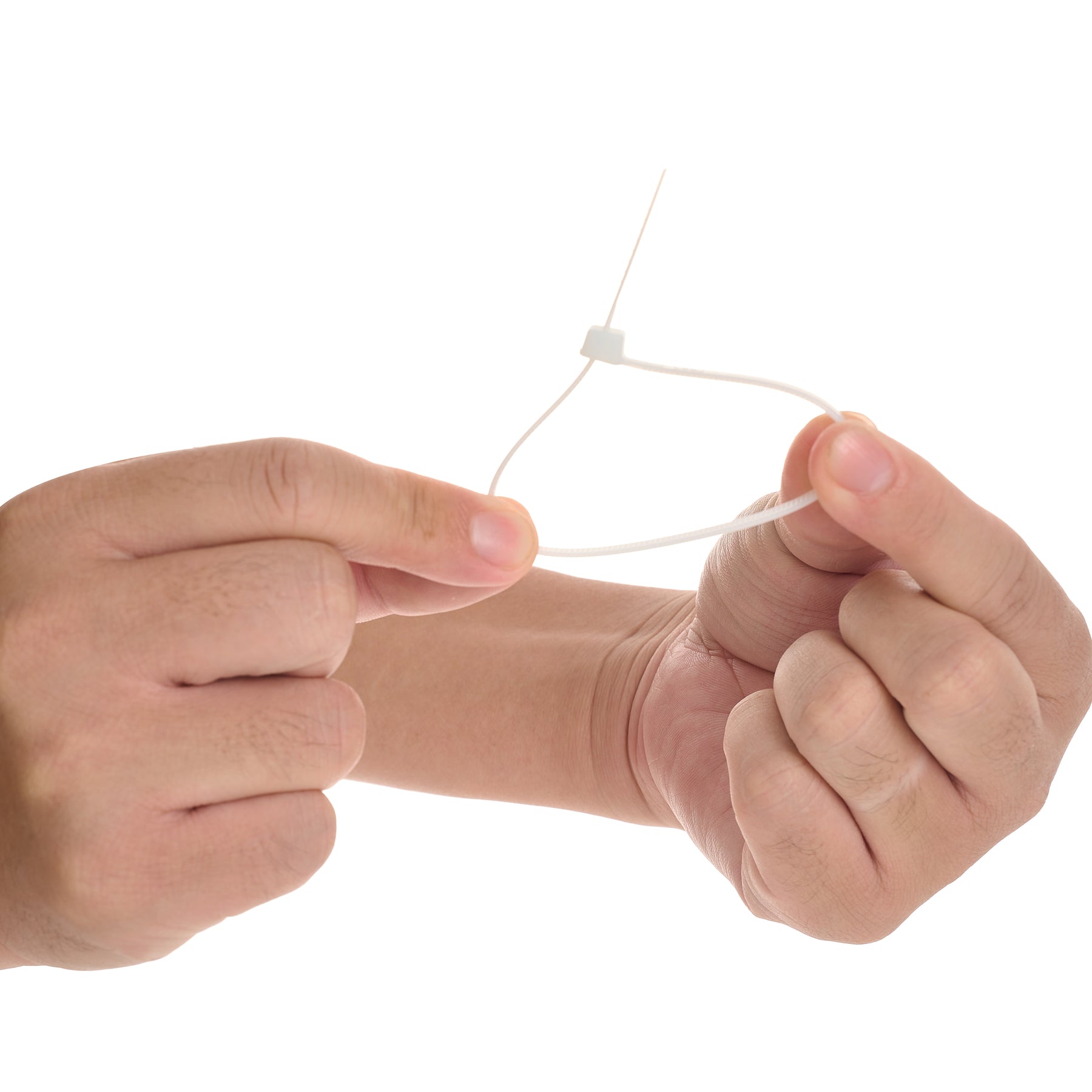 Cable Tie, 8 in Length, 50 lb Tensile Strength, Natural/White, 100-Pack