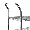 3-Shelf Chrome Utility Cart w/ Wheels, 550lb Capacity, 24" x 18" x 38"