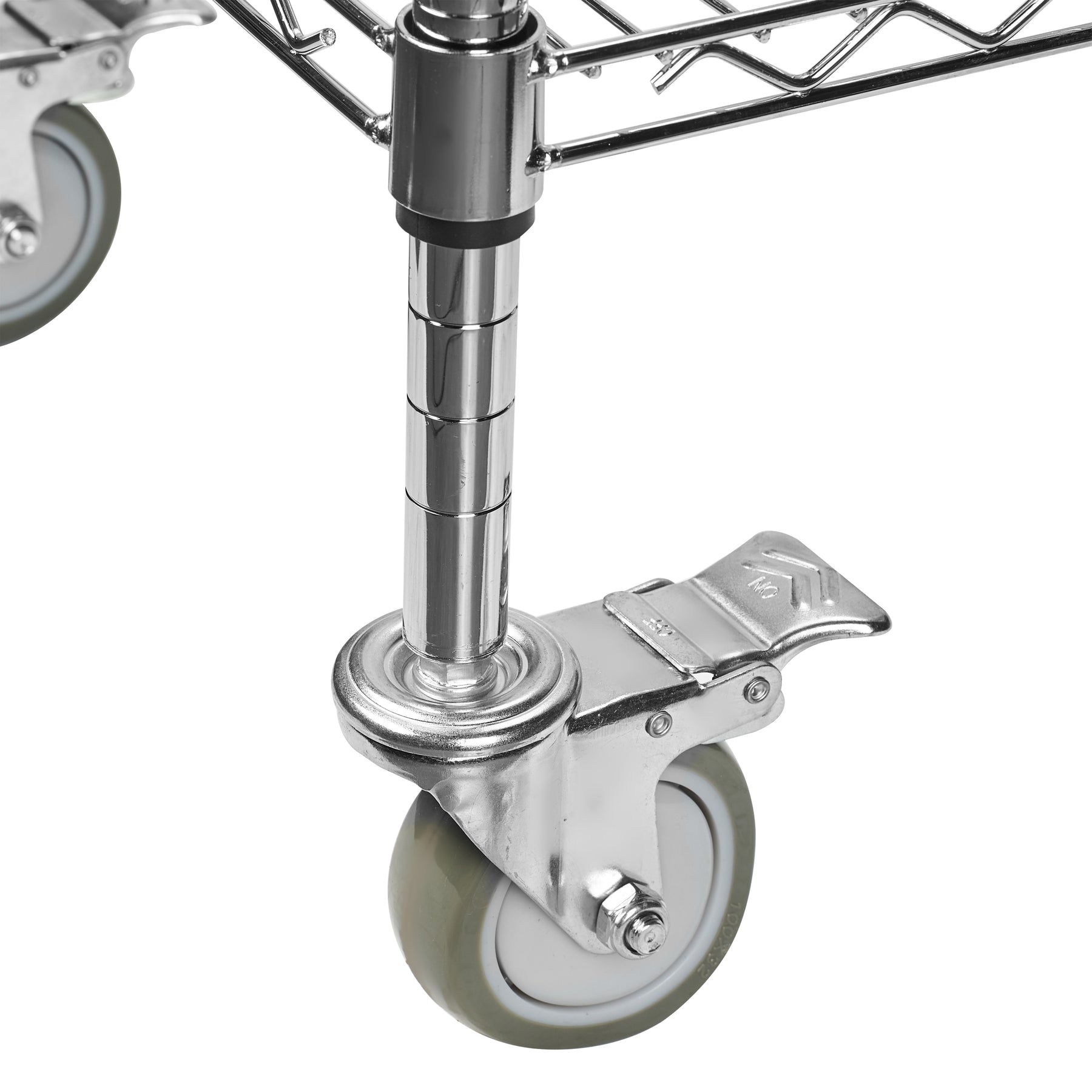 3-Shelf Chrome Utility Cart w/ Wheels, 550lb Capacity, 24" x 18" x 38"