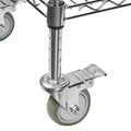 3-Shelf Wire Utility Cart w/ Wheels, Chrome Finish, 550lb Capacity, 24" x 18" x 38"