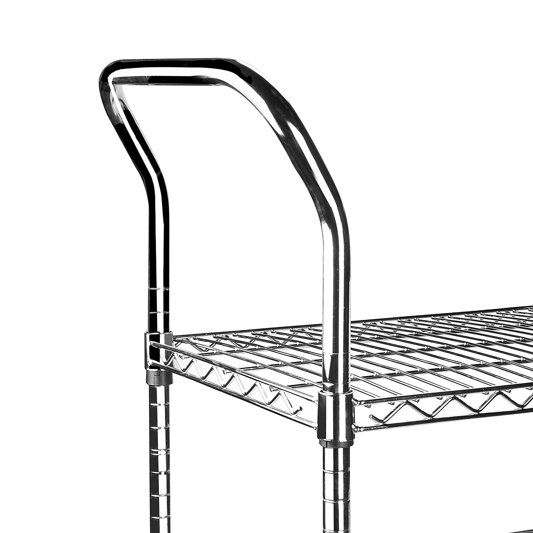 3-Shelf Chrome Utility Cart w/ Wheels, 550lb Capacity, 36" x 18" x 38"