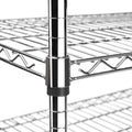 3-Shelf Wire Utility Cart w/ Wheels, Chrome Finish, 550lb Capacity, 36" x 18" x 38"