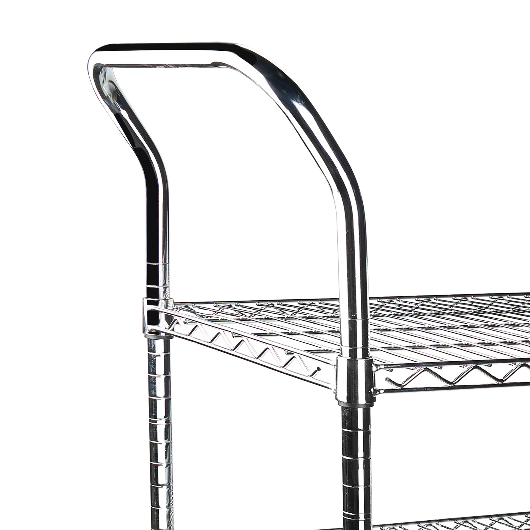 3-Shelf Chrome Utility Cart w/ Wheels, 550lb Capacity, 47" x 18" x 38"