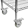 3-Shelf Chrome Utility Cart w/ Wheels, 550lb Capacity, 47" x 18" x 38"