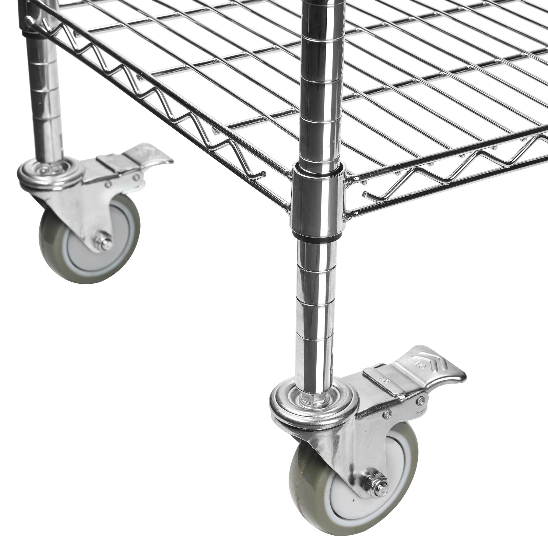 3-Shelf Chrome Utility Cart w/ Wheels, 550lb Capacity, 47" x 18" x 38"