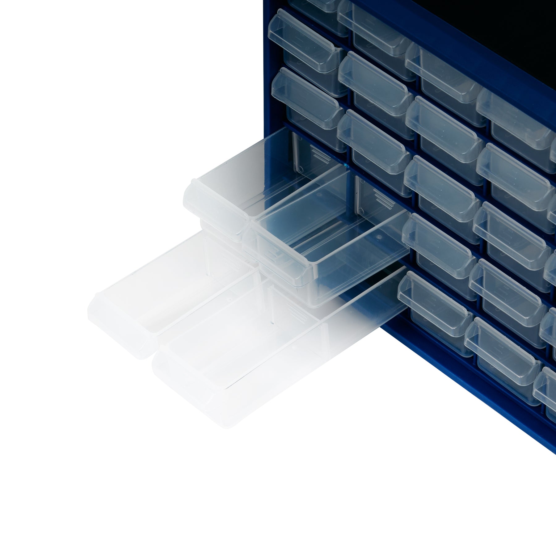 30-Drawer Small Parts Cabinet, Stackable, Clear, 14.17 × 7.09 × 9.45 in