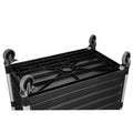 Dual-Handle Enclosed Utility Service Cart, 3 Shelves, 440 lb. Capacity, Black