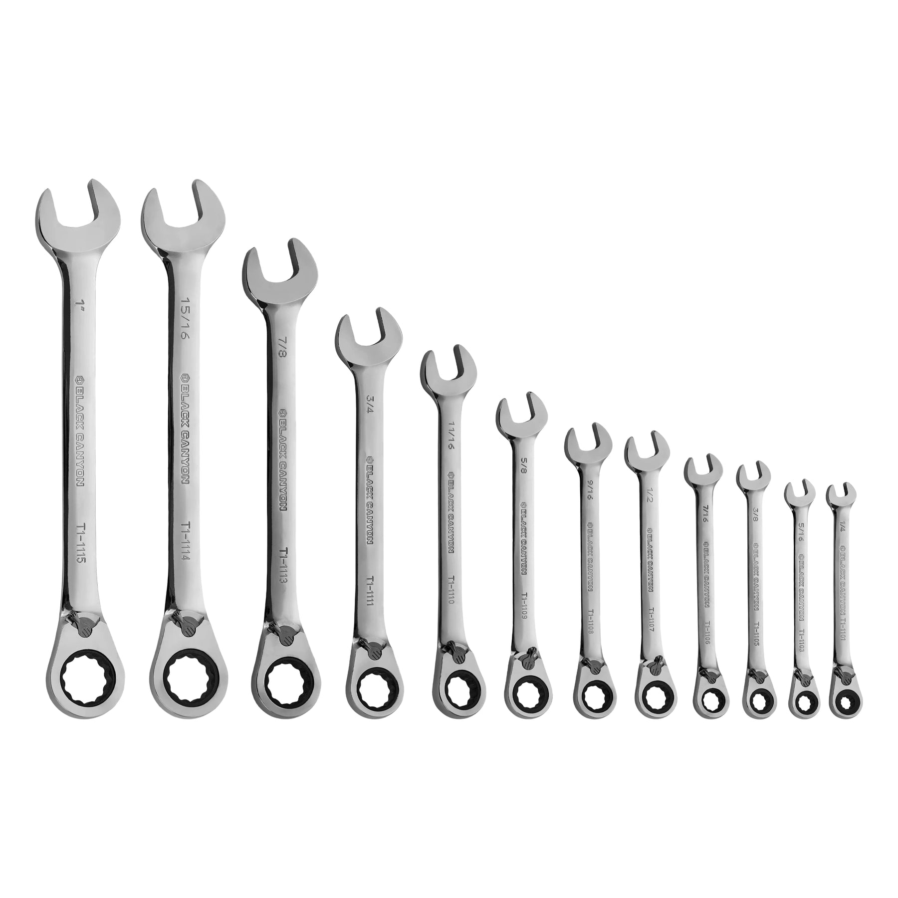 12-Piece SAE Ratcheting Combination Wrench Set
