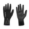 Polyurethane Dipped Knit Gloves, 13ga, L/9, Black, 12-Pairs