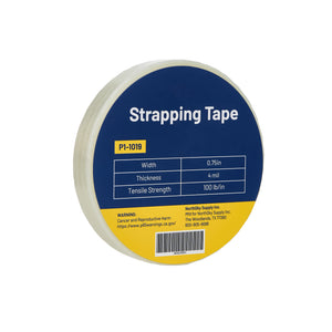 3/4 in Fiberglass Strapping Tape, White, 4 mil, 60 yd Roll