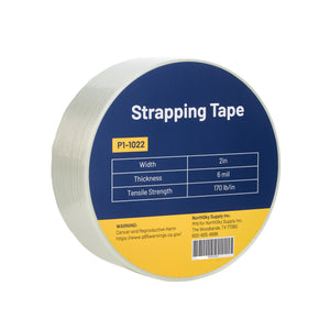 2 in Fiberglass Strapping Tape, White, 6 mil, 60 yd Roll